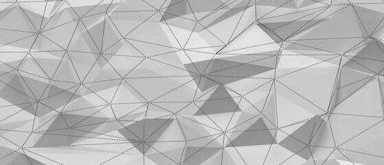 Detailed abstract polygonal mesh surface, representing connectivity, data, or science. © vegefox.com