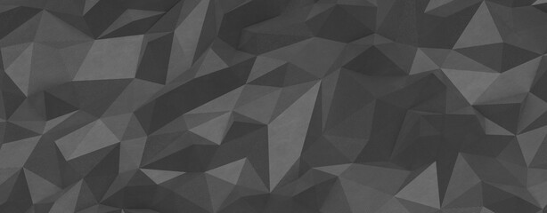 Obraz premium Dark gray abstract geometric low poly background texture pattern