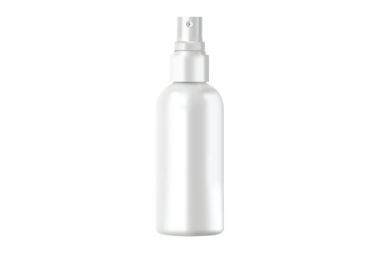 White cosmetic spray bottle mockup for skin care products.