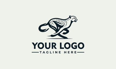 Modern cheetah sprinting vector logo illustration for speed and power branding © nuaari