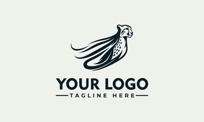 Dynamic cheetah vector logo illustration, elegant animal graphic design element for brand identity © nuaari