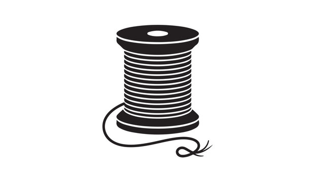 Sewing thread spool silhouette vector illustration isolated on white background.