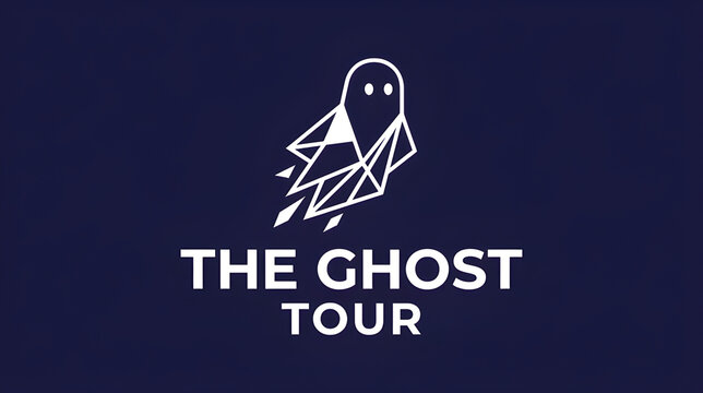 The Ghost Tour geometric low poly line art ghost logo vector illustration