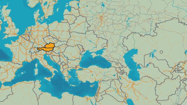 Austria Map Animation Country Locator 4K Motion Graphics