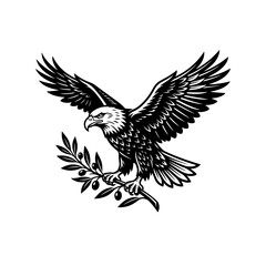 Fototapeta premium Eagle with olive branch in talons.