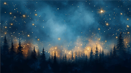 満月と花火が彩る幻想的な夜の森 夏祭りをイメージしたファンタジー風景 © 秀晃 岡庭
