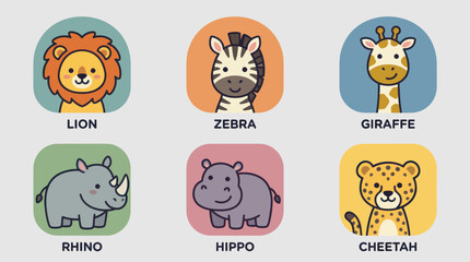 Collection of stylized wild animals © Bagas