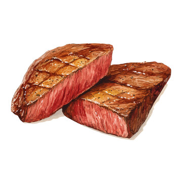 Carne Asada, watercolor illustration isolated on white background