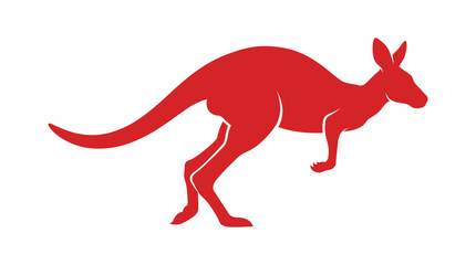 Red Kangaroo Silhouette Against A White Background © Killer Abbas