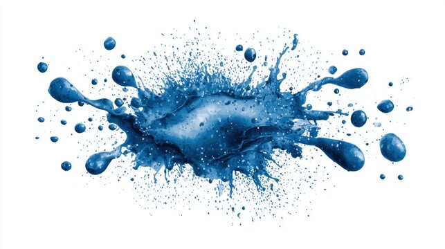 Blue water splash isolated on white backdrop