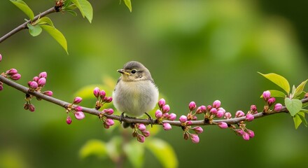 Obraz premium Young Bird in Spring Bloom