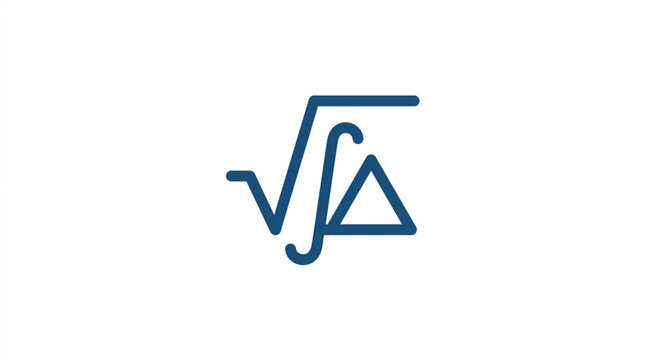 Mathematical square root symbol with triangle icon.