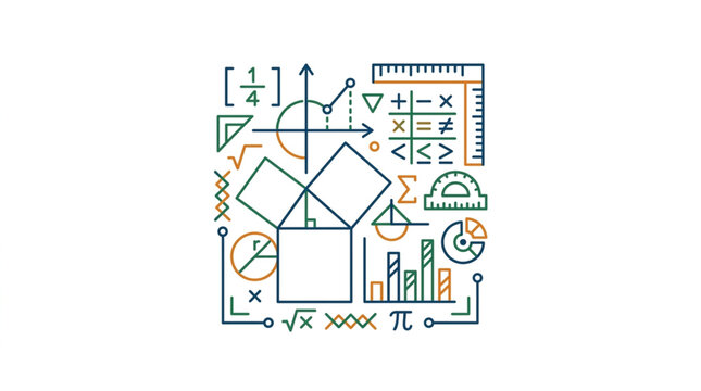 Mathematical and Scientific Symbols and Formulas Illustration.