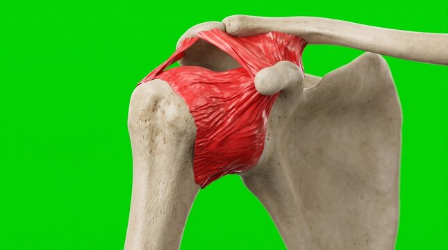 Anatomical 3D Model of Human Shoulder Ball and Socket Joint with Capsule