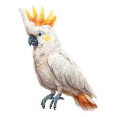 Watercolor illustration of Cockatoo, isolated on white background © John