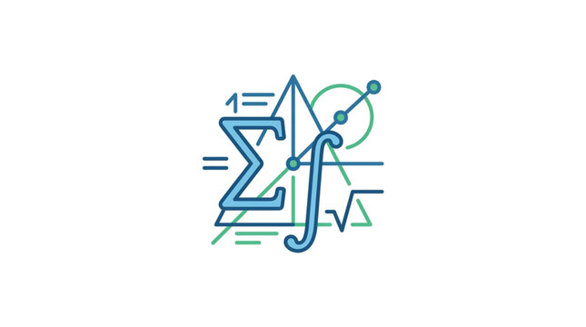 Mathematical symbols and formulas in minimalist design.