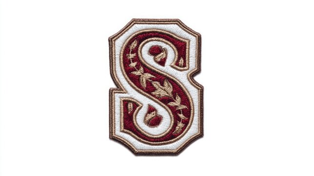 Elegant letter s emblem with intricate botanical details