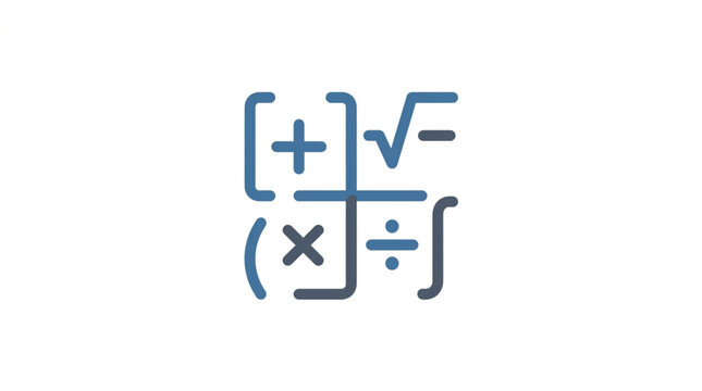 Mathematical symbols icon set in minimalist style.