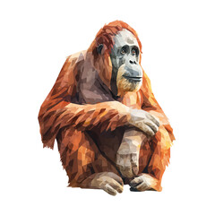 Orangutan, watercolor design element isolated on white background © John