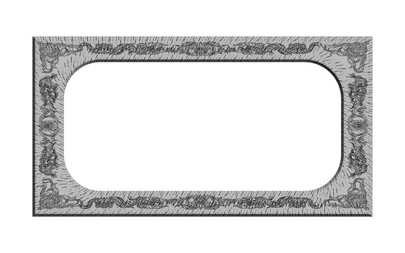  Vintage decorative rectangular border frame with stone engraving texture