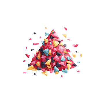 Birthday Party Confetti, realistic watercolor artwork on white background