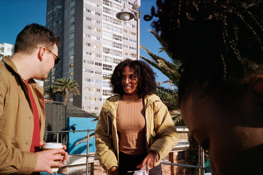 Group of friends enjoying a gathering outdoors
