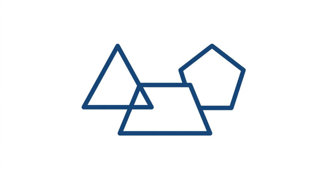 Geometric shapes line art illustration design.