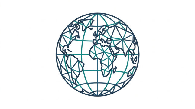 Minimalist wireframe globe illustration design.