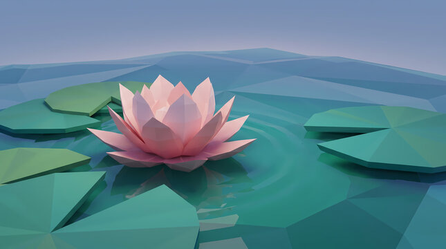 Calm Lotus Flower Pond Scene