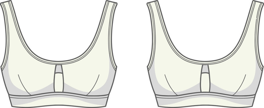 Cad drawing of bra designs technical illustration of lingerie