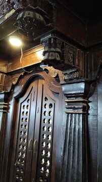 Intricate Wooden Jali Door and Heritage Architecture