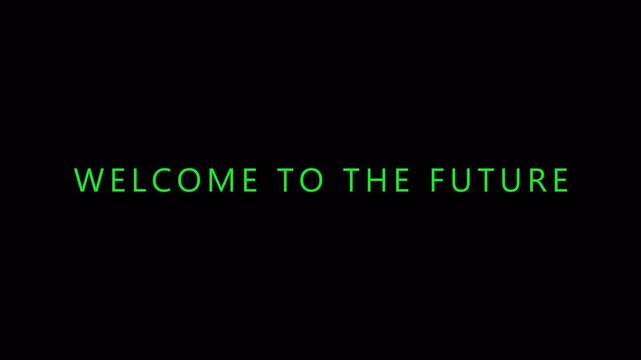4k seamless looping welcome to the future text for cinema title, banner.welcome to the future text word animation on  simple background.