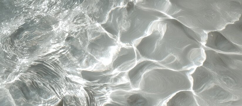 Clear water surface with caustic light reflections and ripple patterns reflection background transparent abstract movement sunlight swimming backdrop close-up refraction underwater