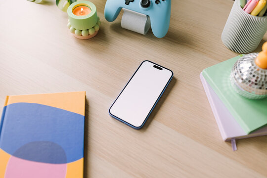 Phone On Desk Mockup