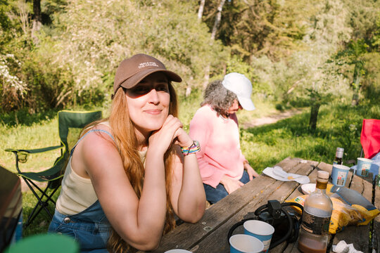 Young Woman At Picnic