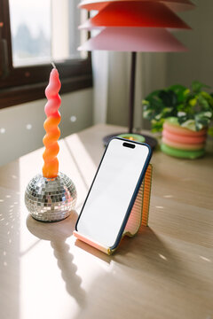 Sunlit Phone Stand Mockup