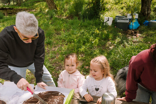 Children Watching Cake