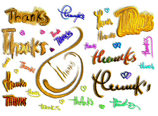 set of hand drawn lettering,Hand drawn creative thank you lettering typography vector set © MD MAHBUBUR RAHMAN R