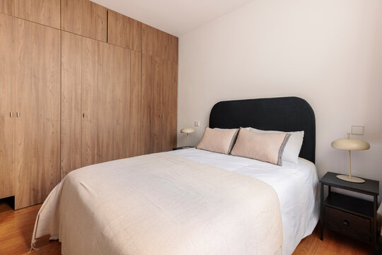 Bedroom With Wood Wardrobe