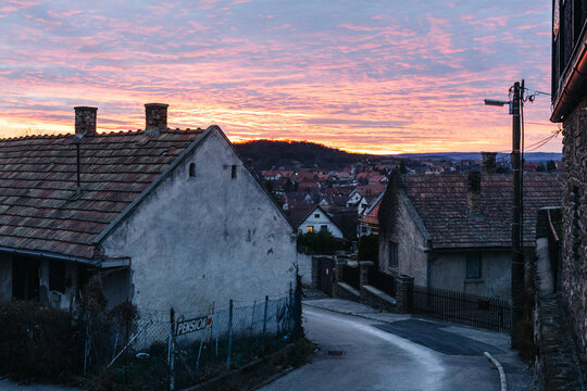Village Sunset Rooftops