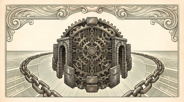 Symmetric blockchain ledger engraving