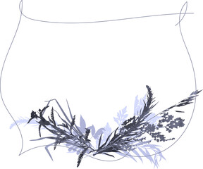 Fototapeta premium purple elegant grass frame