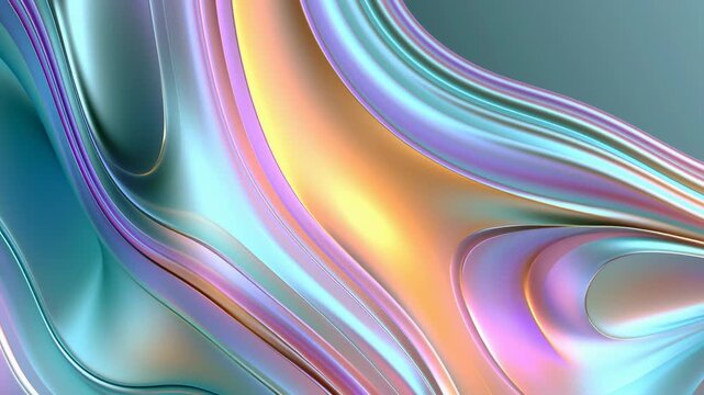 Abstract design featuring flowing lines, pastel gradients, vibrant colors, fluid movement, smooth texture, ethereal atmosphere