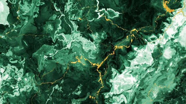 Green Marble Texture with Luxury Gold Veins Background