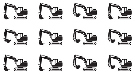 Excavator icons set collection construction equipment machinery vector art. © Tanvir