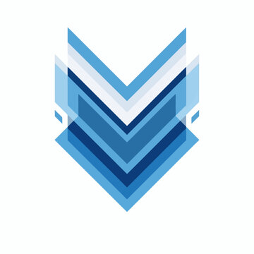 Geometric blue chevron shapes in abstract design and pattern