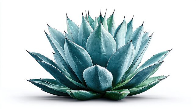 Blue agave plant isolated on white background