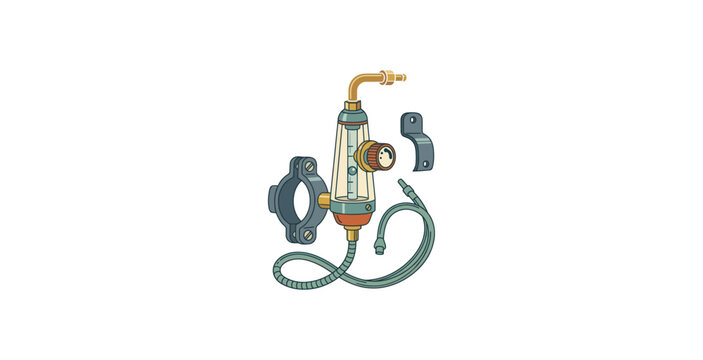 Rotameter Flow Meter Technical Vector Illustration