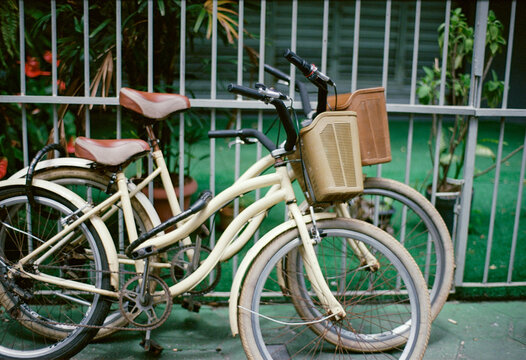 Bicycles By Fence