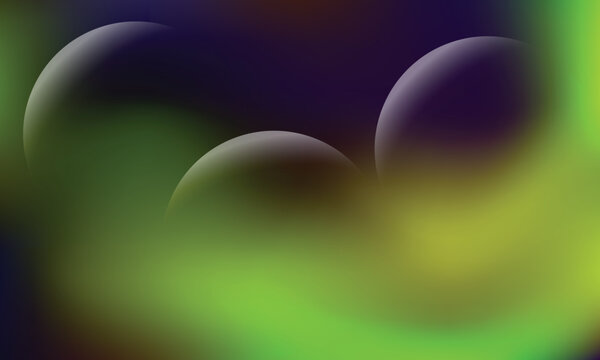 modern abstract vector background featuring deep green gradients, glossy floating spheres, and soft atmospheric lighting. created in adobe illustrator, this elegant futuristic design is ideal for tech